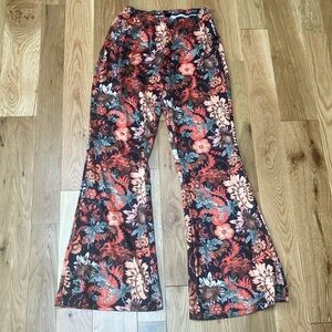 SHEIN Multicolor Floral flared stretch Pants size large